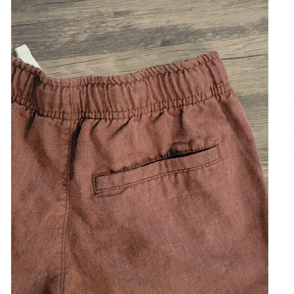 Old Navy Boys Rust Brown Linen Blend Pull On‎ Shorts Size L 10-12 Drawstring